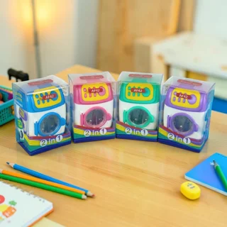 پاک‌کن و تراش مخزن‌دار فانتزی اسکول مکس (School Max) طرح ماشین لباسشویی مدل AF-42