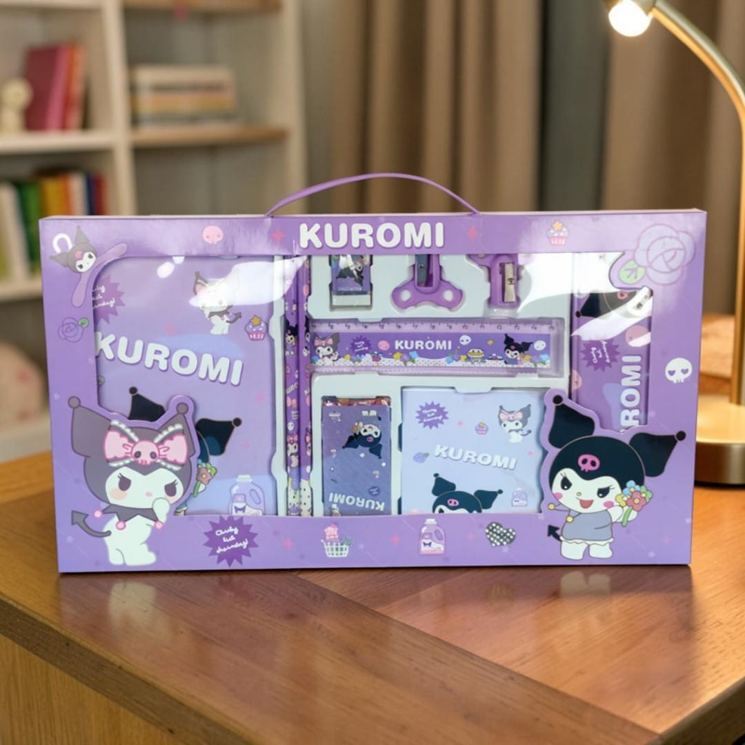 پک لوازم تحریر فانتزی ۱۳ عددی طرح استیچ (Stitch) و کرومی (Kuromi)