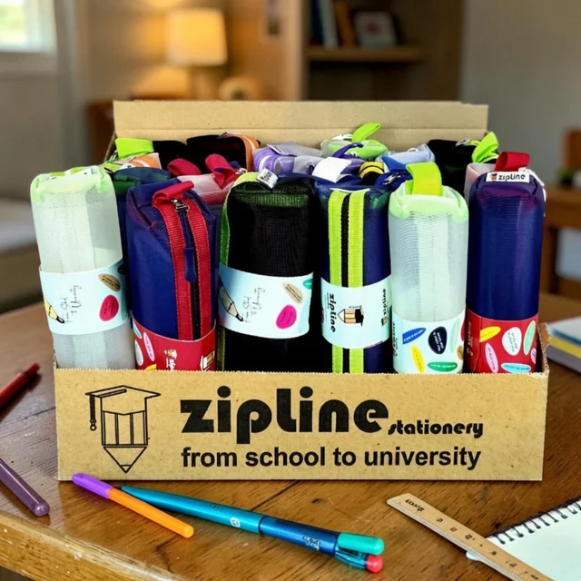 جامدادی توری زیپلاین (Zipline) مدل شفاف تک زیپ کوچک